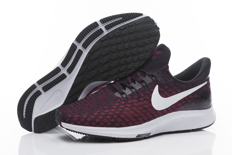 Nike Air Zoom Pegasus 35 Flyknit Wine Red White Shoes - Click Image to Close